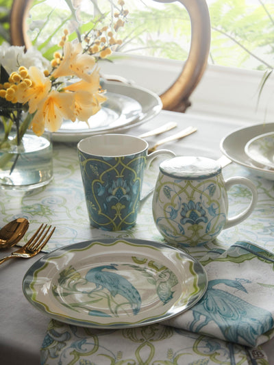 Next Laurence Llewelyn-Bowen Multi Palm Court Porcelain Mug and Tray Set- Buy online at McGrocer