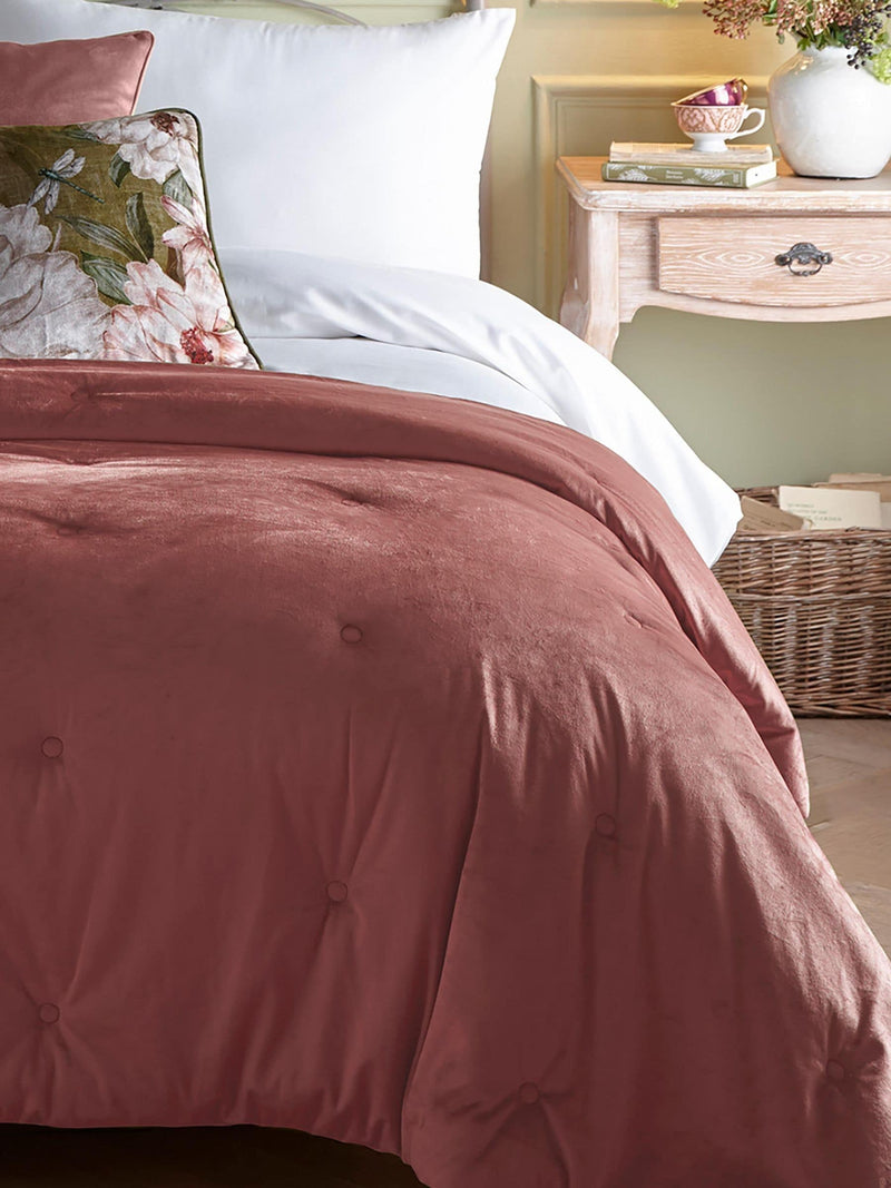 Appletree Pink Austell Velvet Bedspread