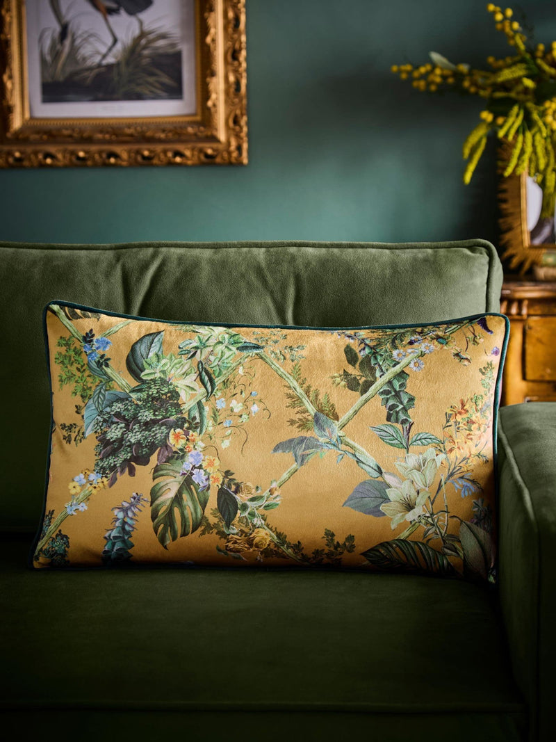 Laurence Llewelyn-Bowen Cotswold Fantasia dawn velvet cushion (British brand)