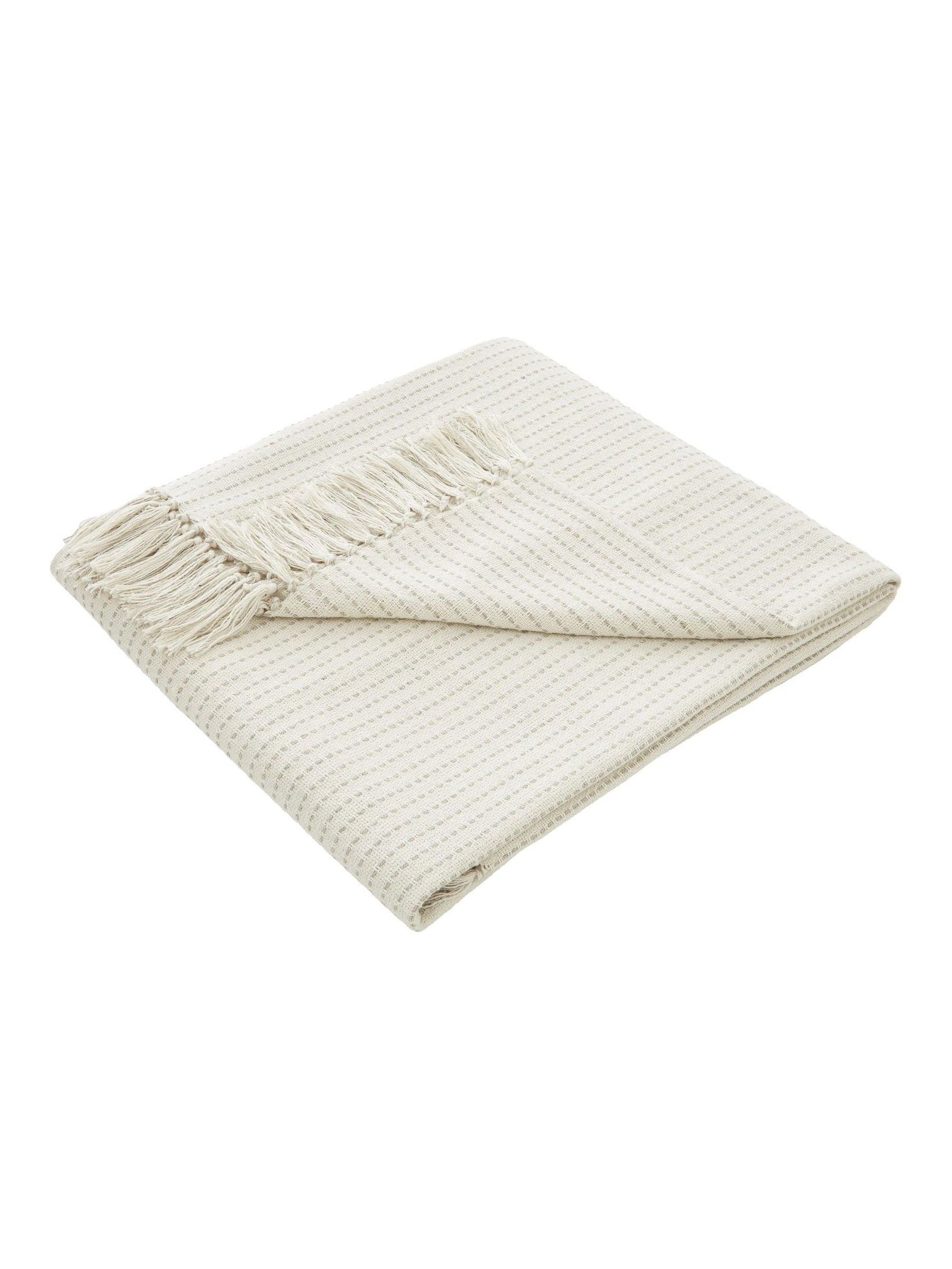 Drift Home cream cotton throw 200cm, UK version