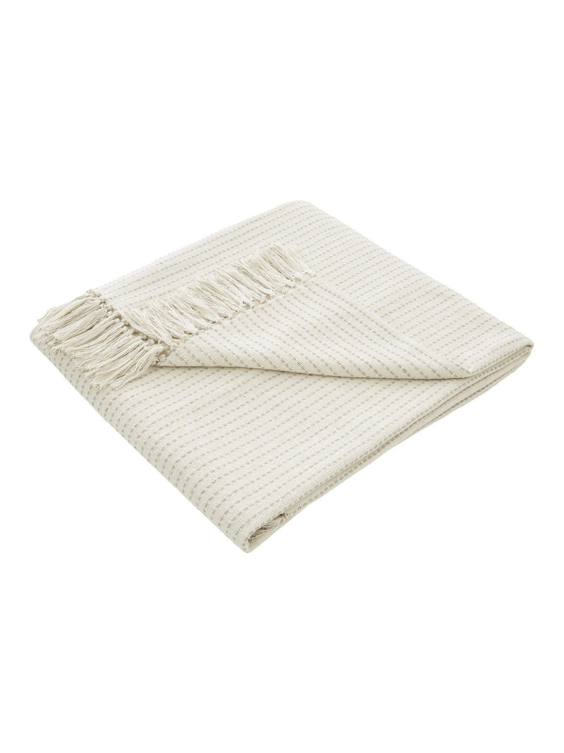 Drift Home cream cotton throw 200cm, UK version