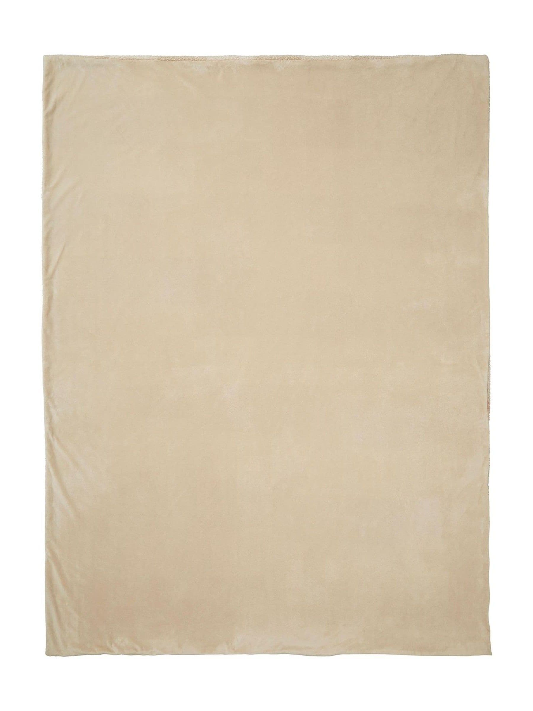 Appletree Natural Ashford Check Sherpa Reverse throw 150x200cm (British brand)