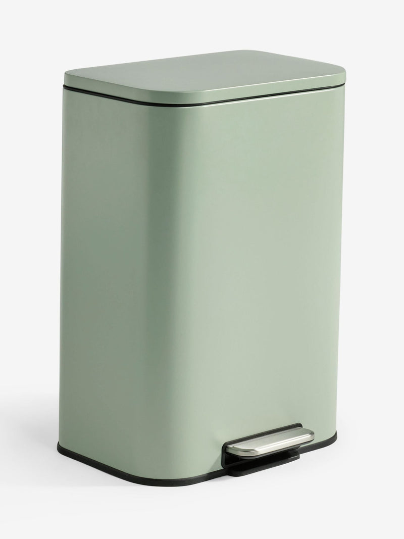 Sage green 50L soft close pedal bin, imported from the UK