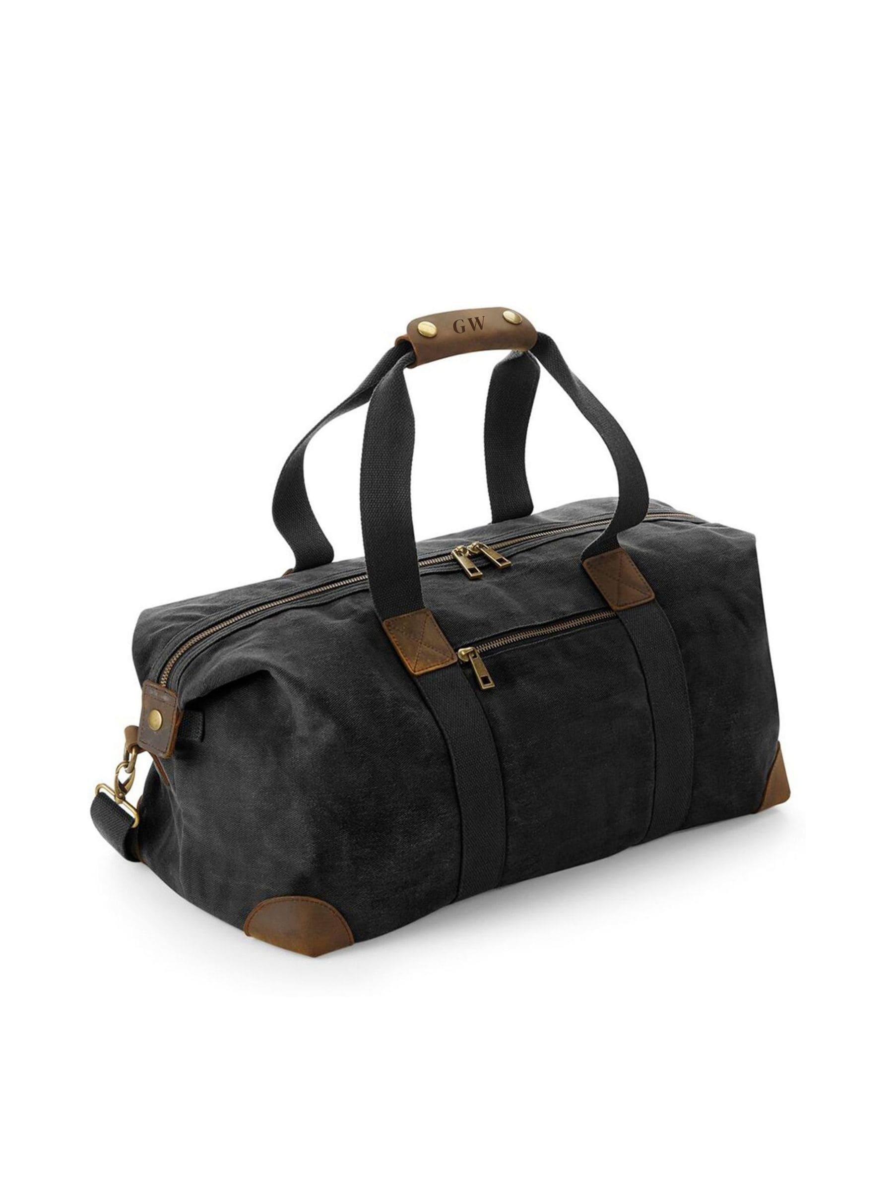 Koko Blossom personalised waxed canvas holdall, imported from the UK