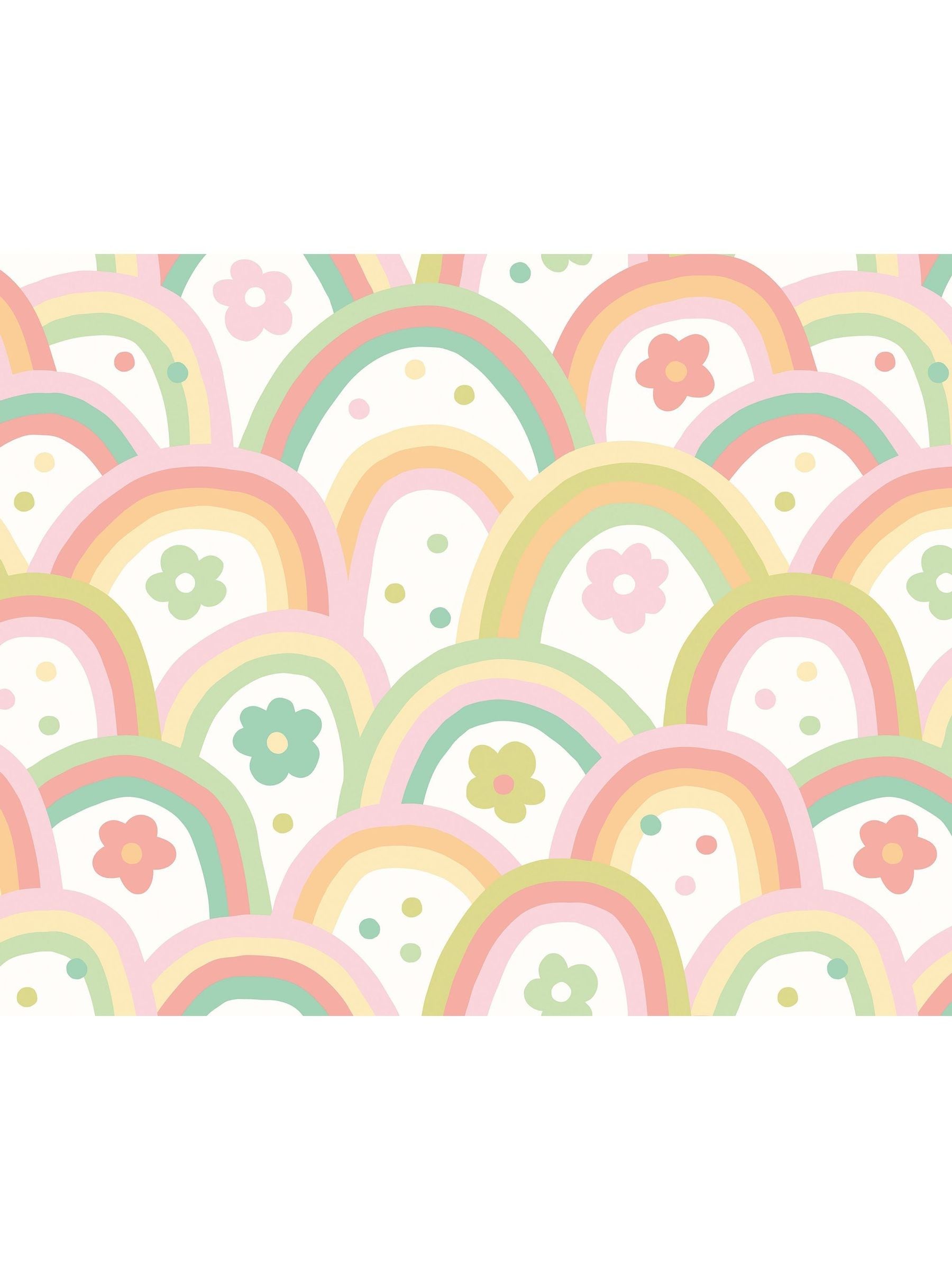 Origin Murals green rainbow wobble wall mural 3.5M x 2.8M (British brand)
