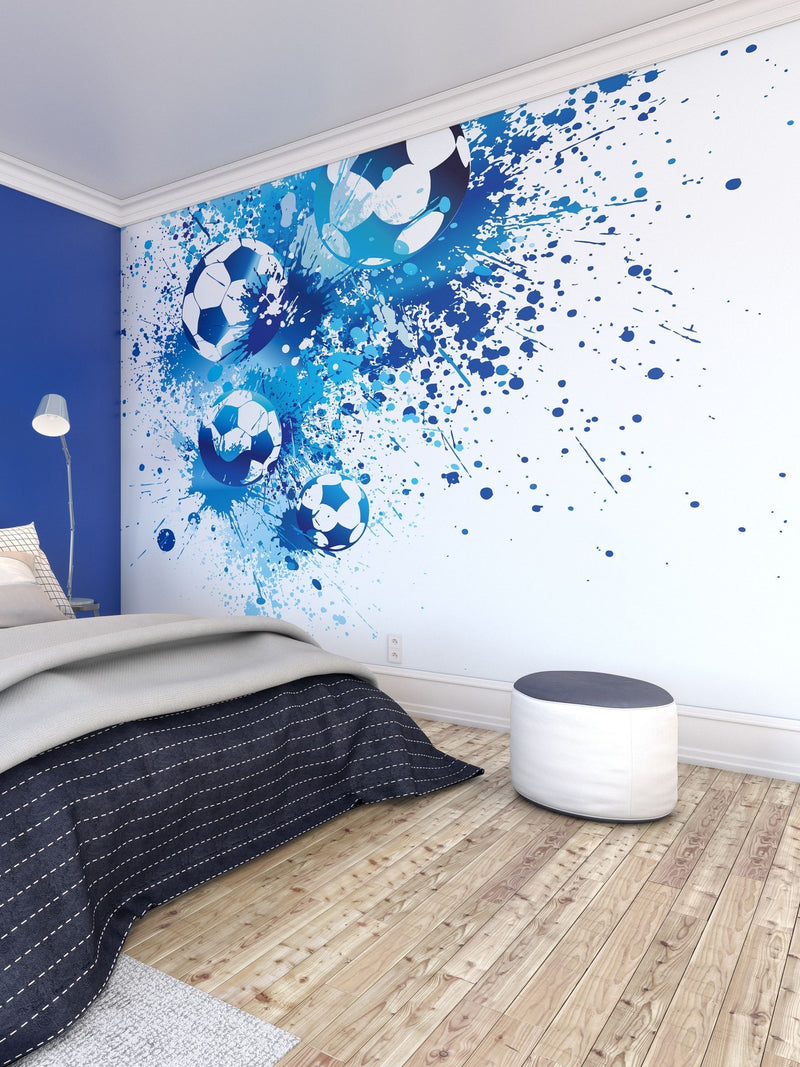 Origin Murals wall mural pink girls football 3.5x2.8M - British product