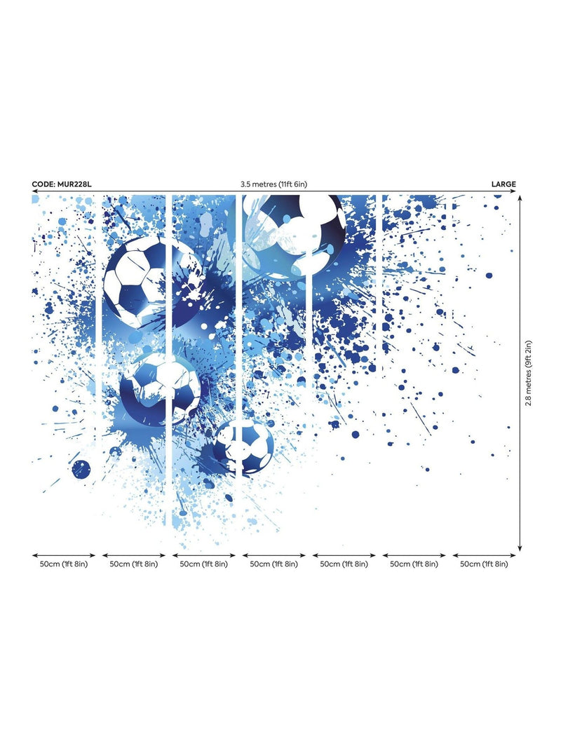 Origin Murals wall mural pink girls football 3.5x2.8M - British product
