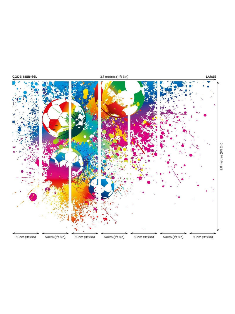 Origin Murals Multi Football Splash wall mural 3.5m x 2.8m, UK version