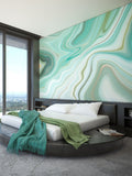 Origin Murals Emerald Marbled Ink 3.5M x 2.8M Wall Mural