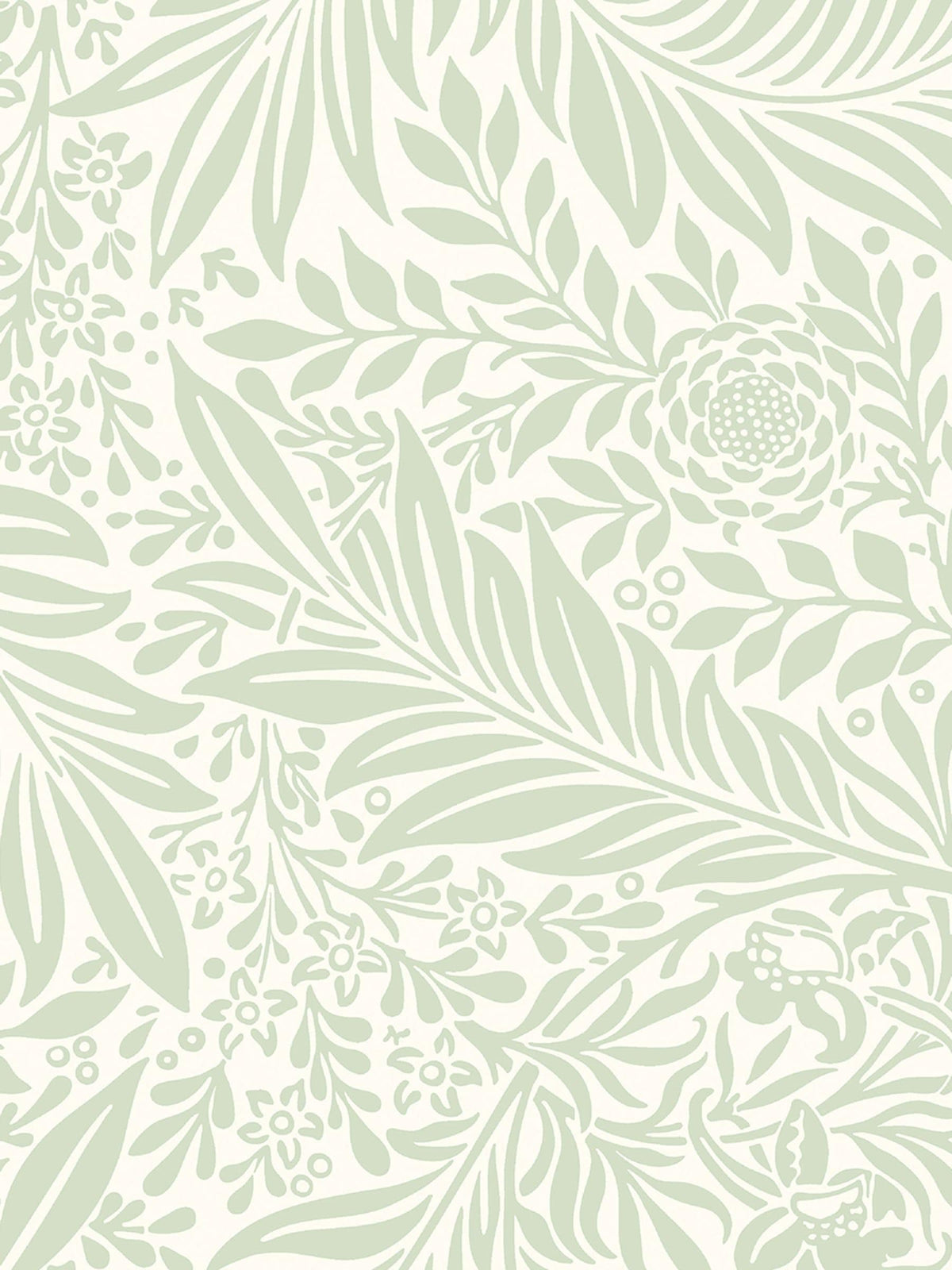 Hoopla Walls wallpaper sample sage ditsy leaf stripe A4 - British product
