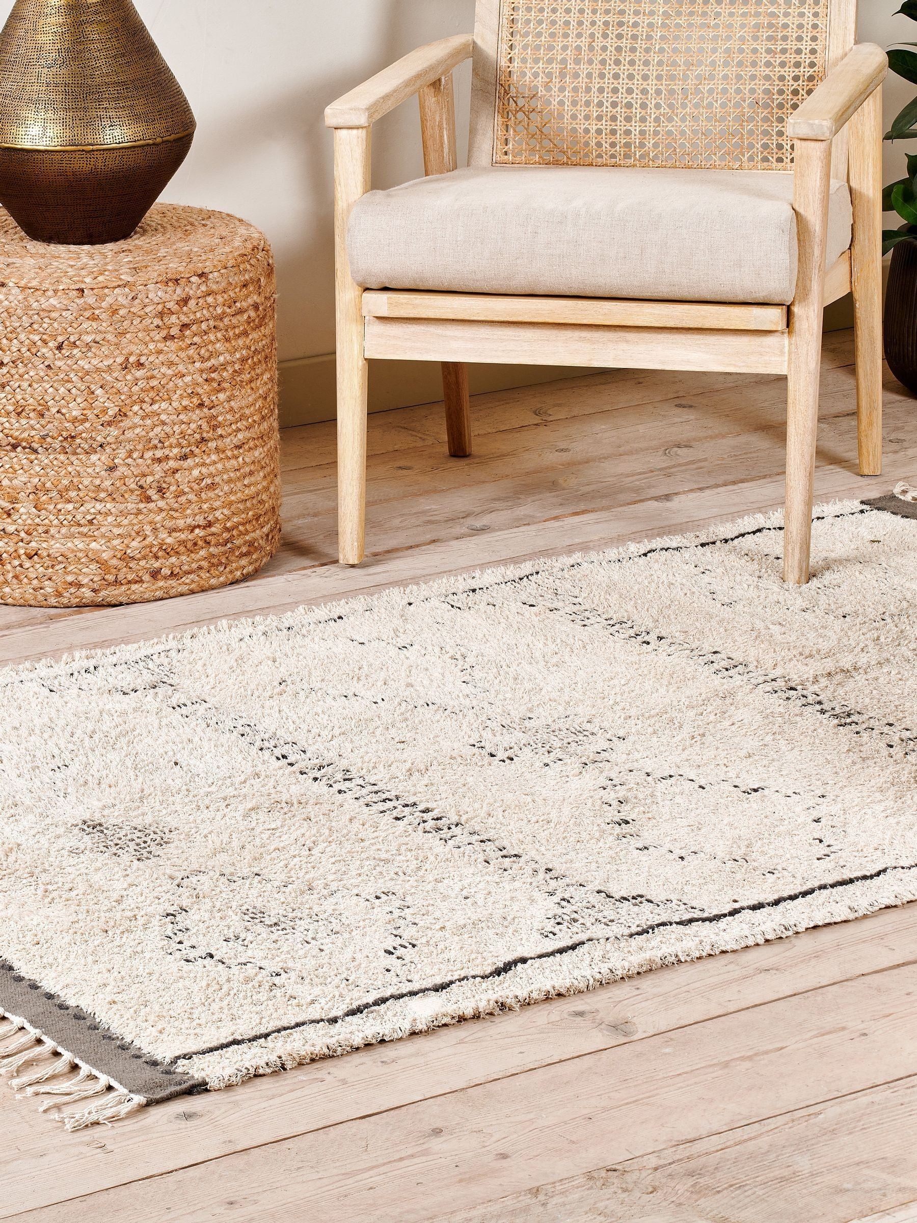 Nkuku Natural Mureu rug 120cm - British product