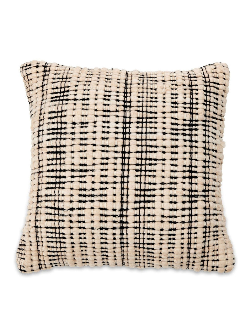 Nkuku white Mika square cushion cover 50cm, imported from the UK
