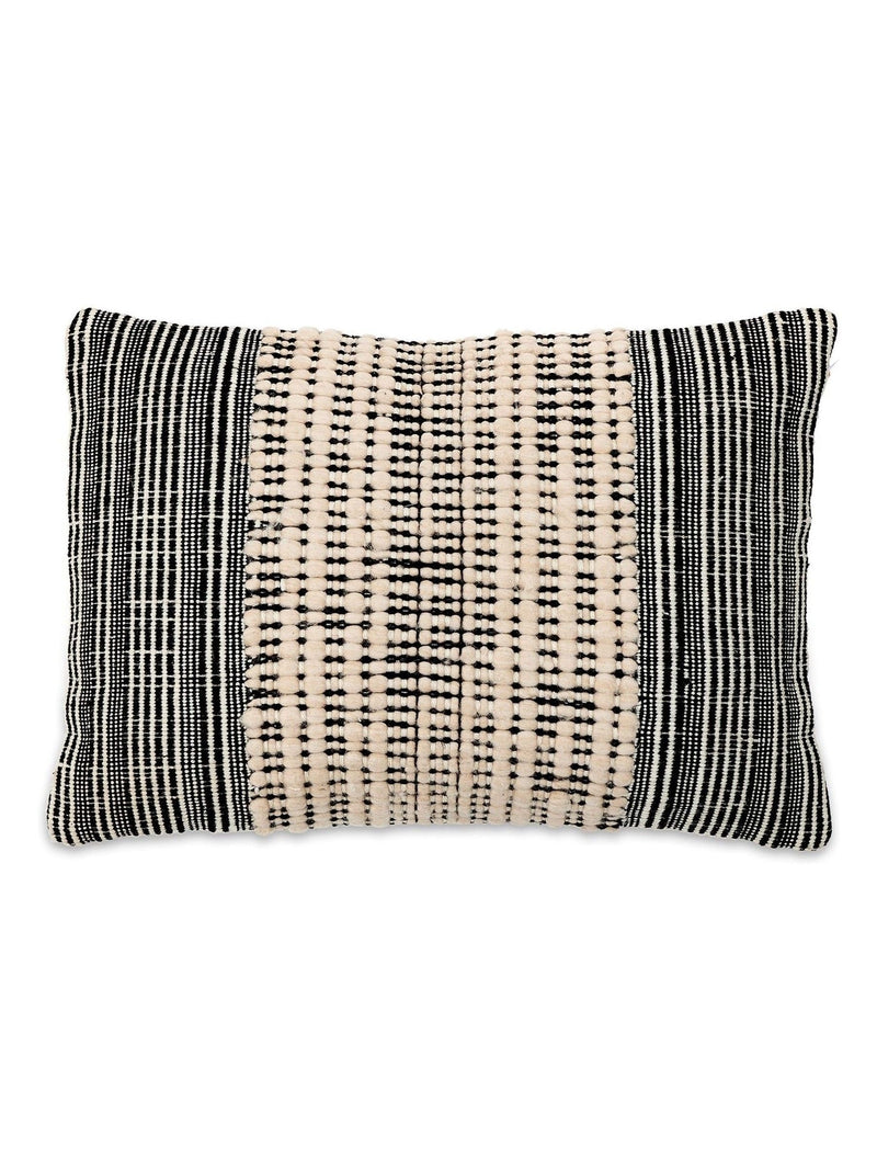 Nkuku white Mika rectangle cushion cover 40cm, imported from the UK