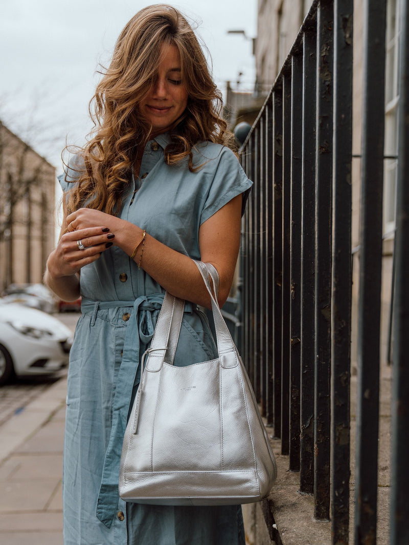 Pure Luxuries London Metallic Silver Colette Handbag