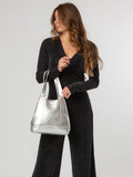Pure Luxuries London Metallic Silver Colette Handbag