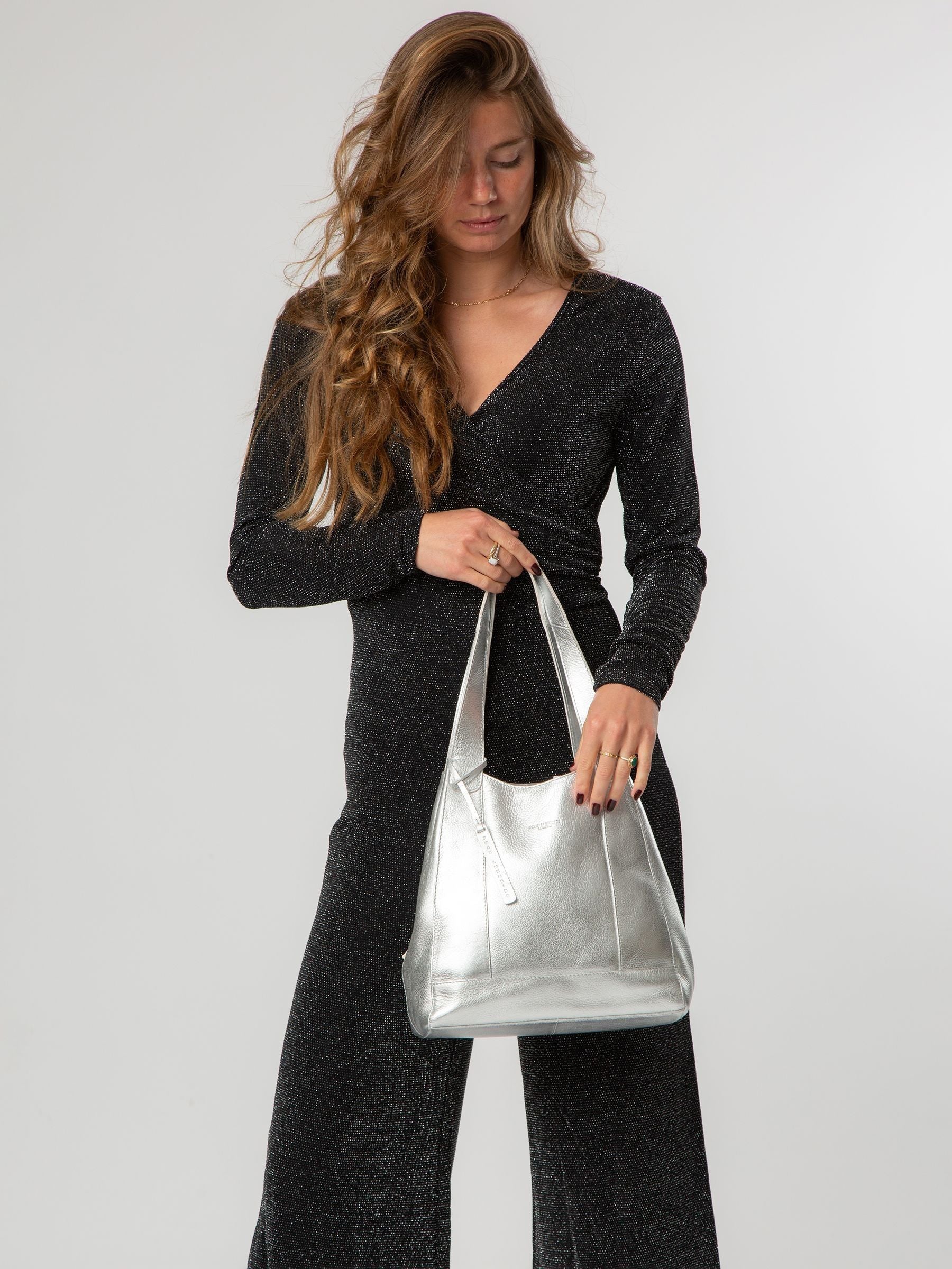 Pure Luxuries London Metallic Silver Colette Handbag