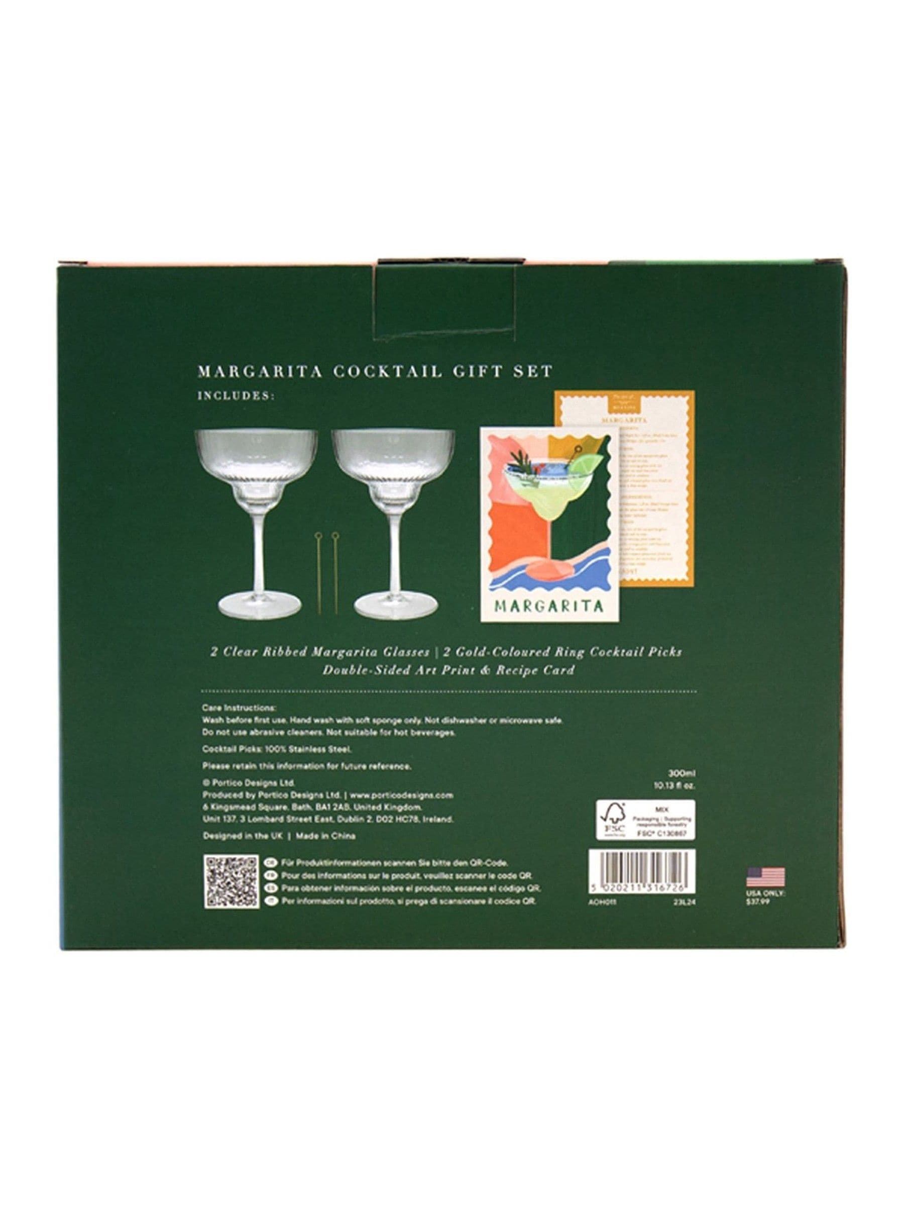Portico Designs margarita cocktail glasses set, UK version