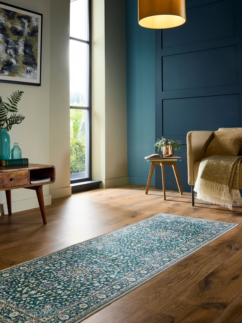 Origin washable runner rug emerald 200cm, imported from the UK