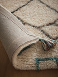 Origin Rugs white Berber wool rug with chain design (British brand)