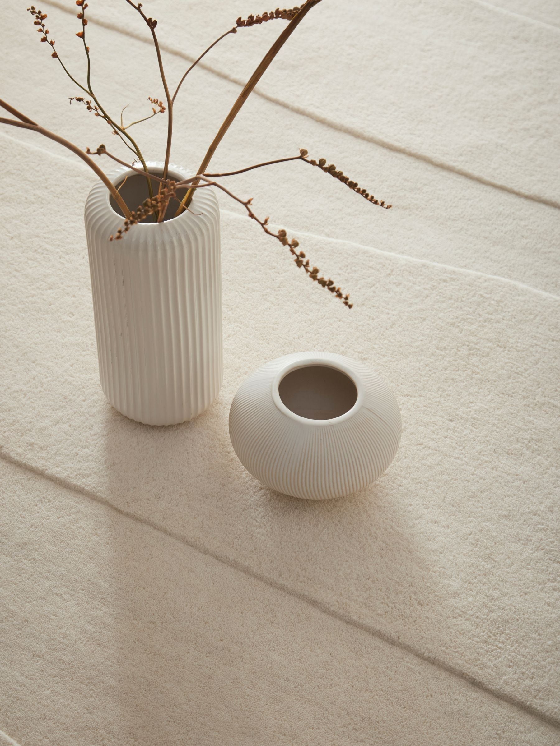 Origin cream sculptured rock wool rug (British brand)