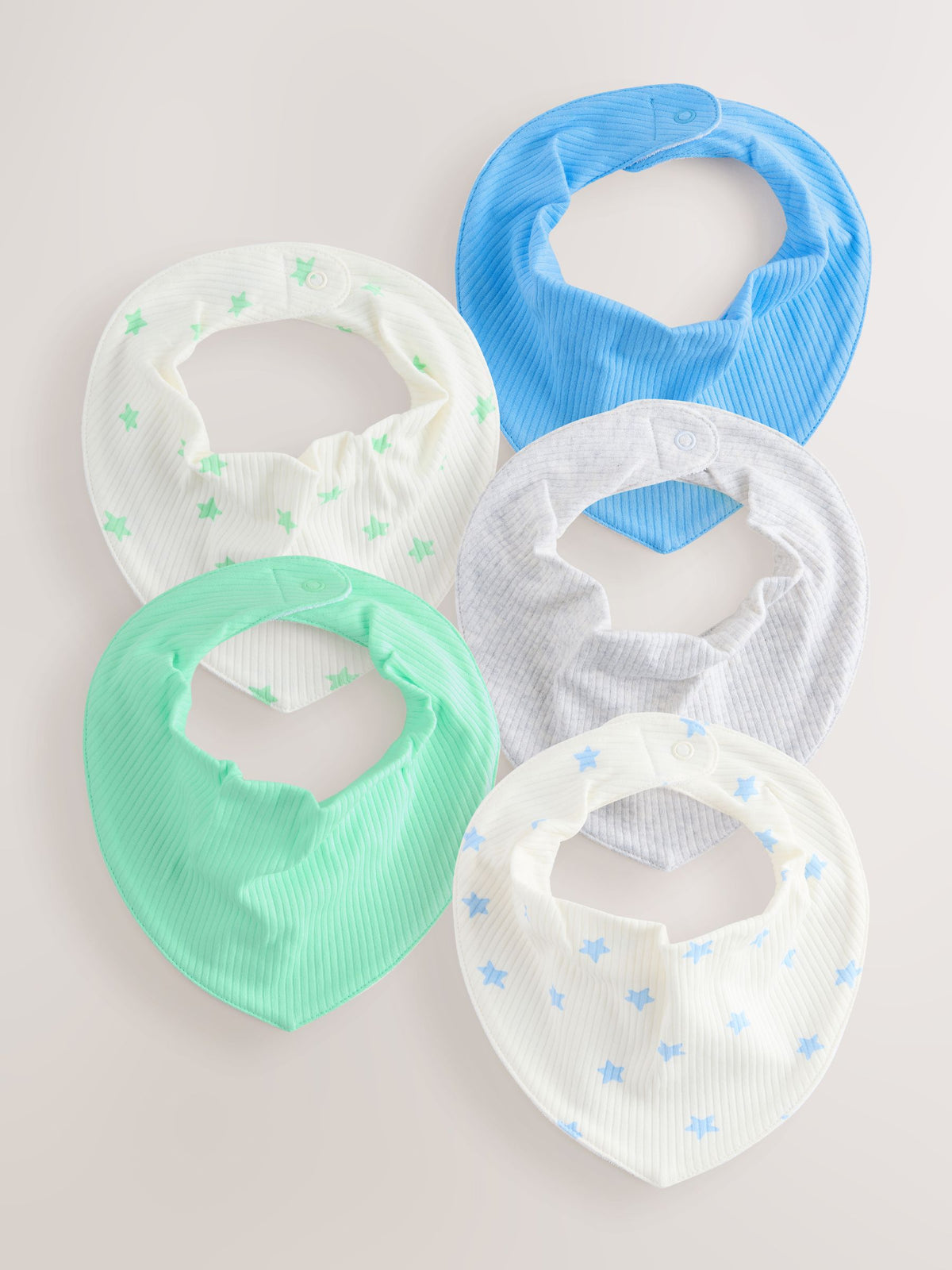 Baby dribble bibs 5 pack blue and green (British brand)