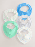 Baby dribble bibs 5 pack blue and green (British brand)