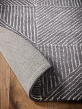 Origin Rugs charcoal geometric wool rug, imported from the UK