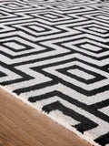 Origin Rugs Black Labyrinth wool rug, imported from the UK