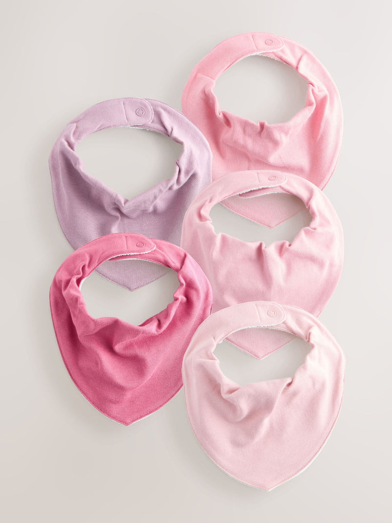Pink baby dribble bibs 5 pack (British brand)