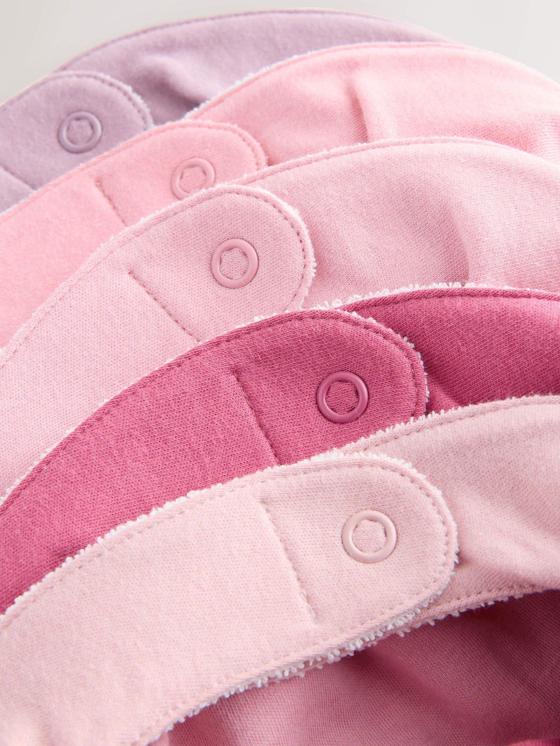 Pink baby dribble bibs 5 pack (British brand)