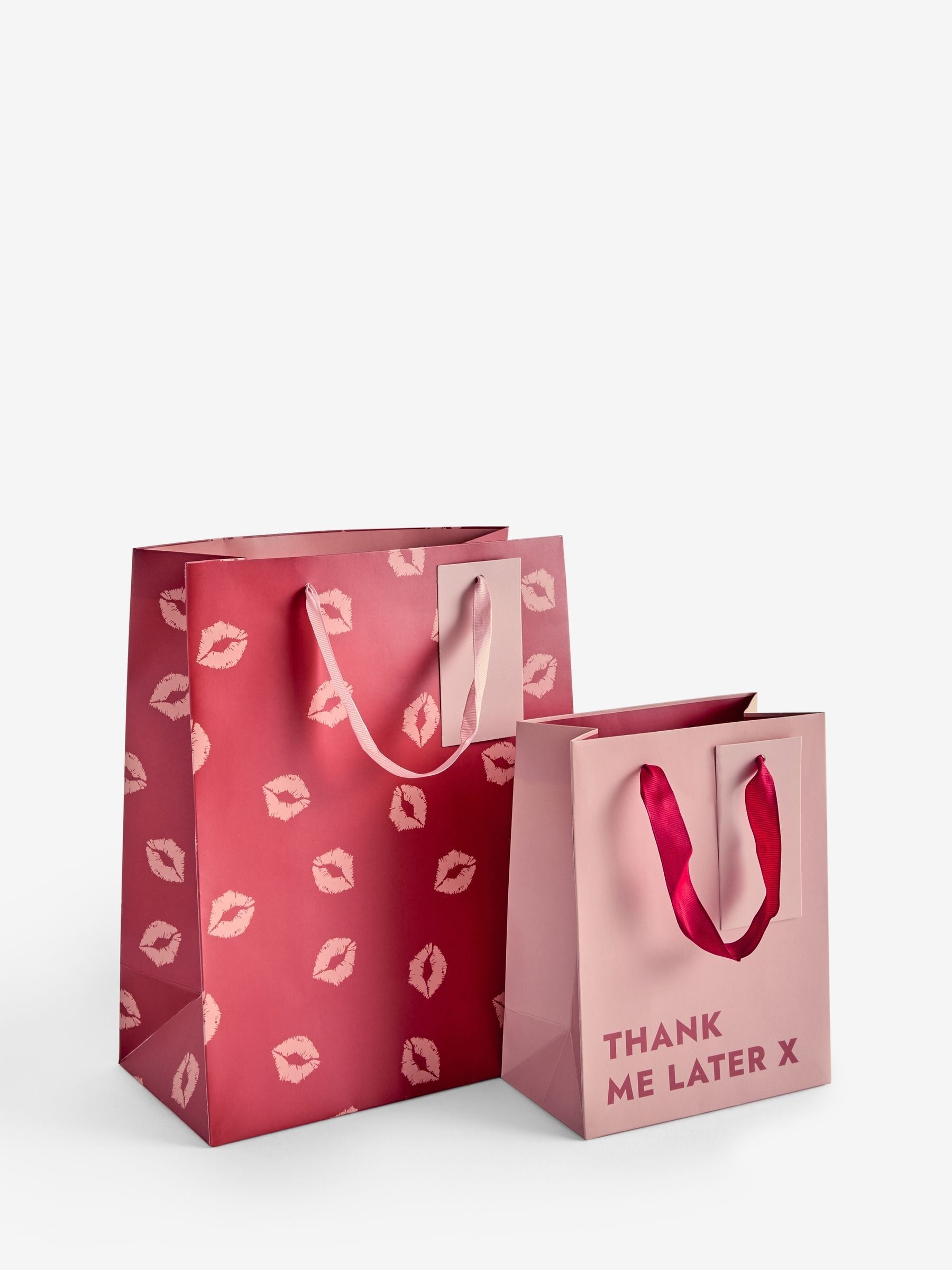 Rockett St George red pink slogan gift bags set of 2 (British brand)