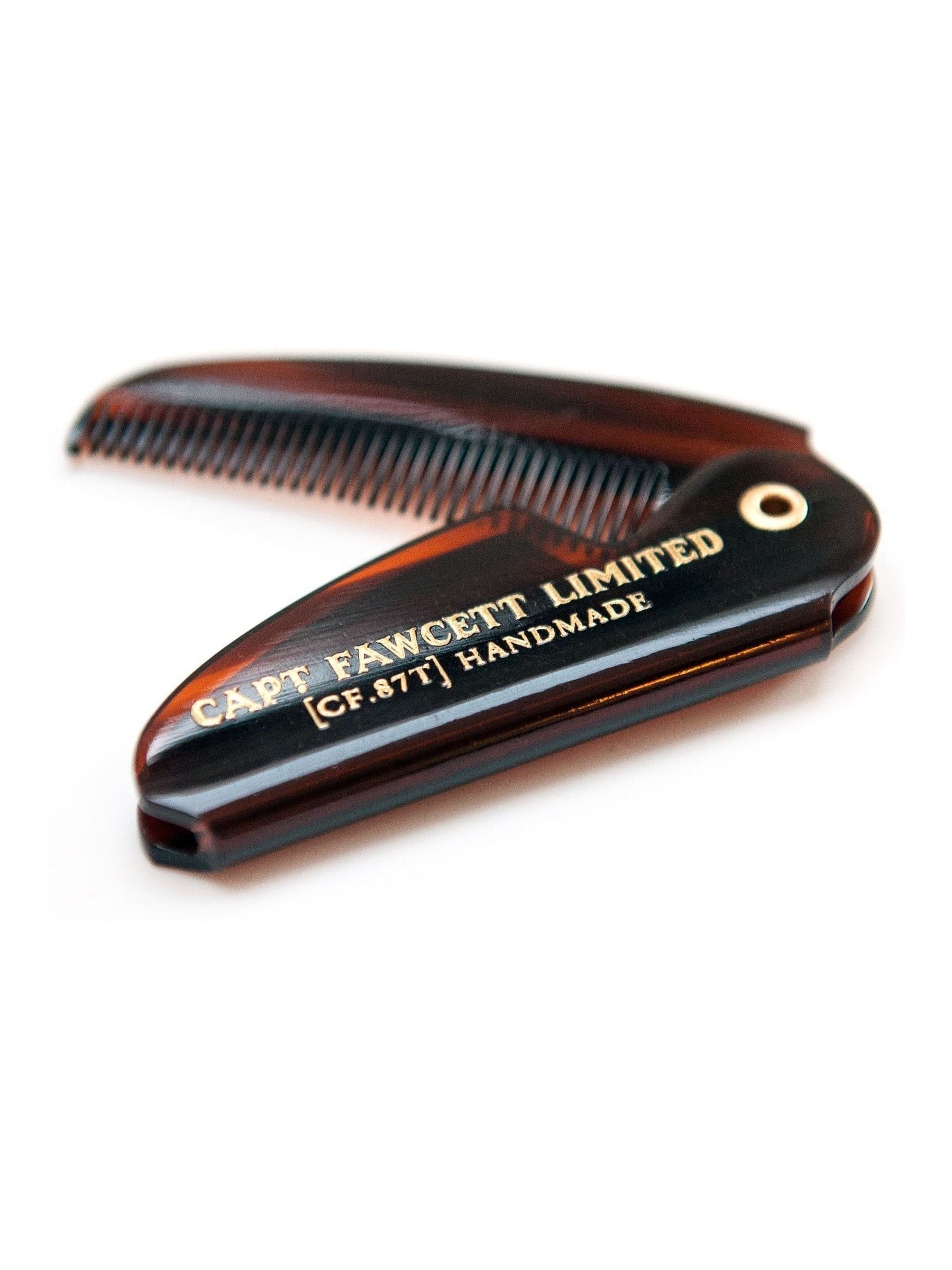 Captain Fawcett folding pocket moustache comb - British product