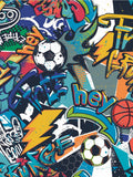 Origin Murals blue sports graffiti mural sample A3 (British brand)