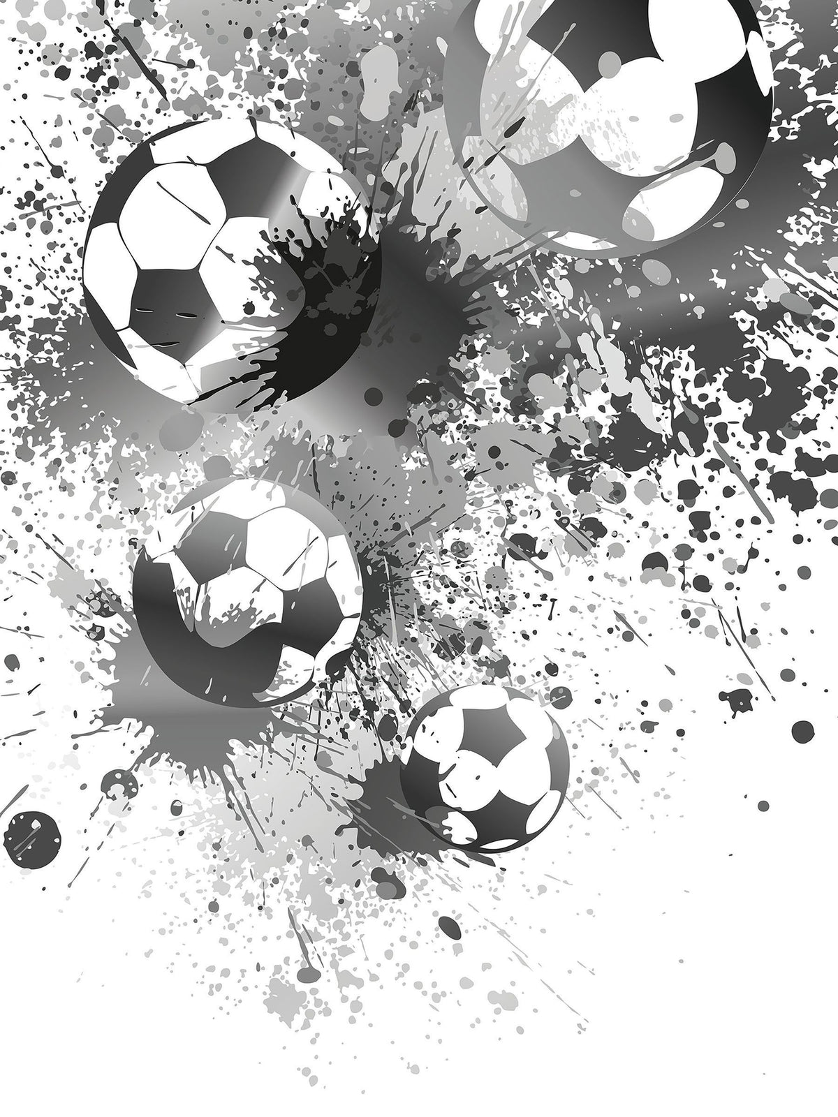 Origin Murals Football Splash grey mural sample A3 (British brand)