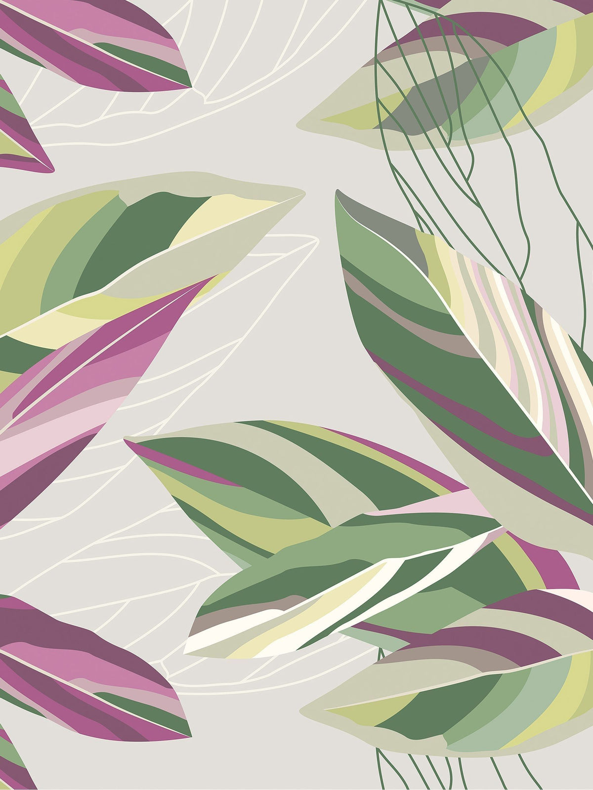 Origin Murals calathea leaves mural sample A3 (British brand)