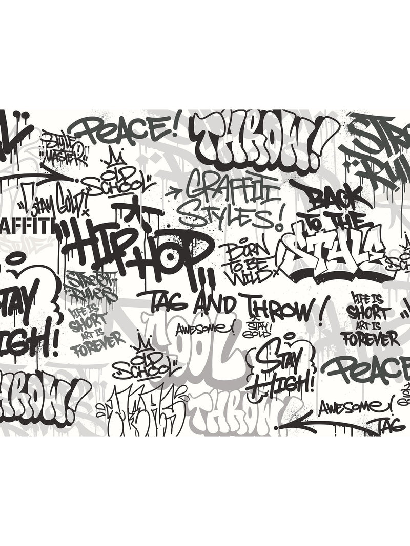 Origin Murals black and white mono graffiti mural sample A3, imported from the UK