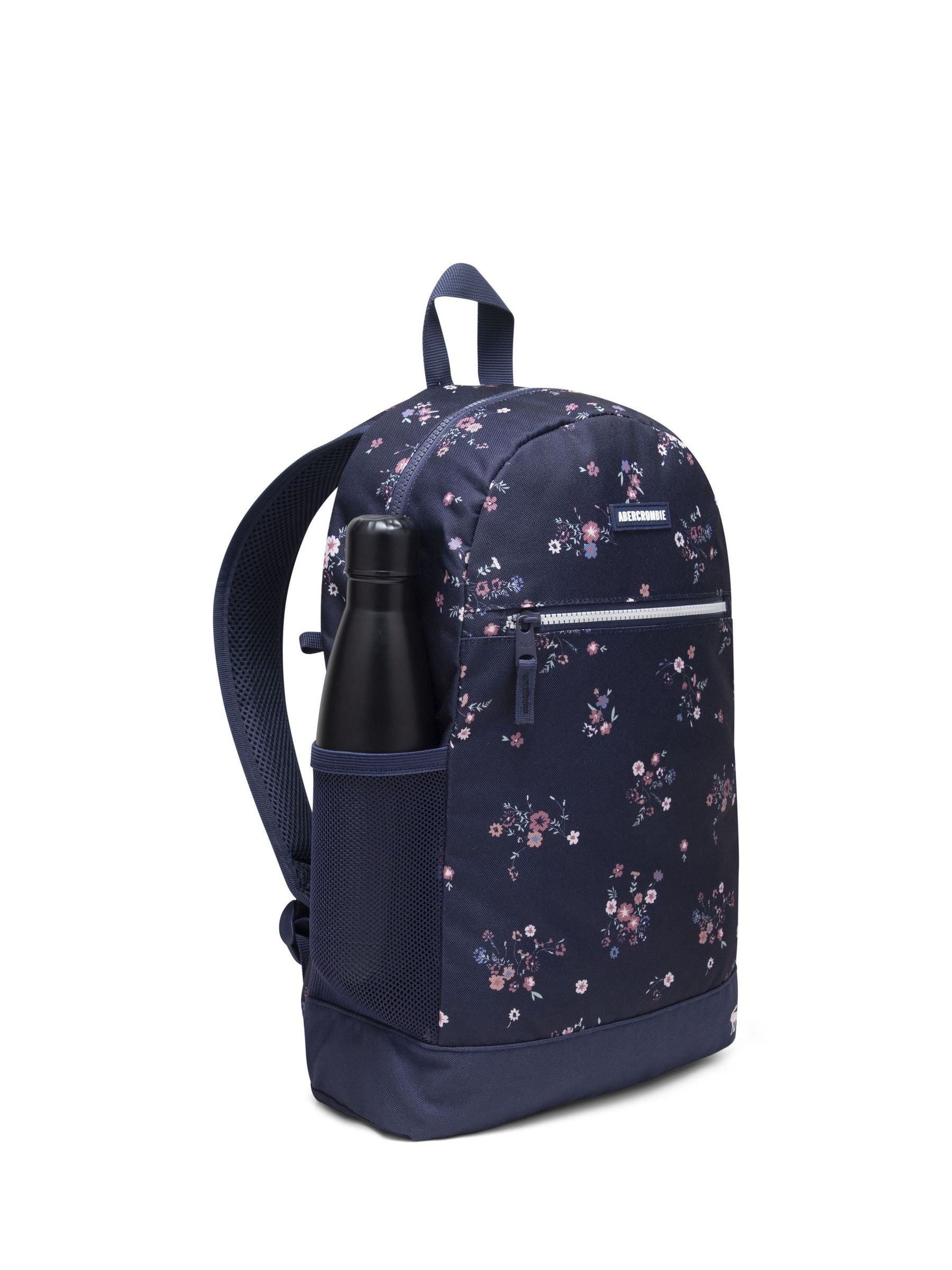 Abercrombie & Fitch navy floral backpack with pencil case (British brand)