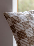 Gallery Home taupe Marden check woven cushion 45x45cm, UK version