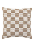 Gallery Home taupe Marden check woven cushion 45x45cm, UK version