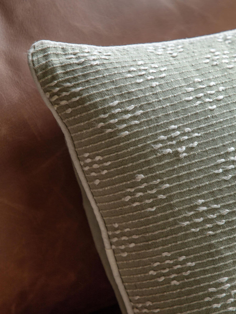 Gallery Home green Tavira woven cushion 45cm - British product