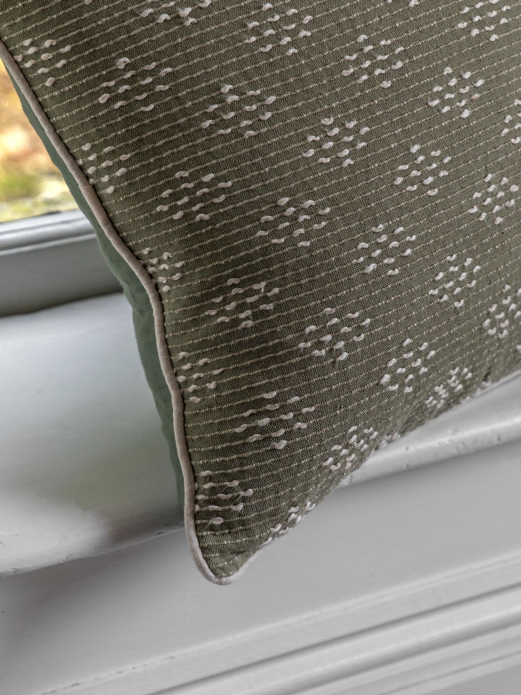 Gallery Home green Tavira woven cushion 45cm - British product