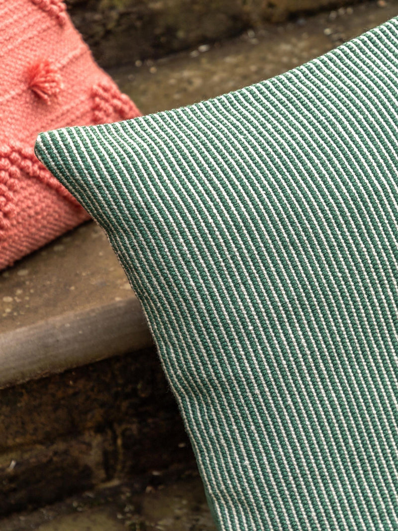 Gallery Home Green Zaya Pinstripe cushion 45x45cm, imported from the UK