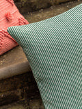 Gallery Home Green Zaya Pinstripe cushion 45x45cm, imported from the UK