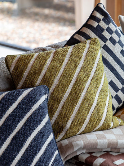 Next Gallery Home Green Freya Stripe Woven Cushion 45x45cm- Buy online at McGrocer