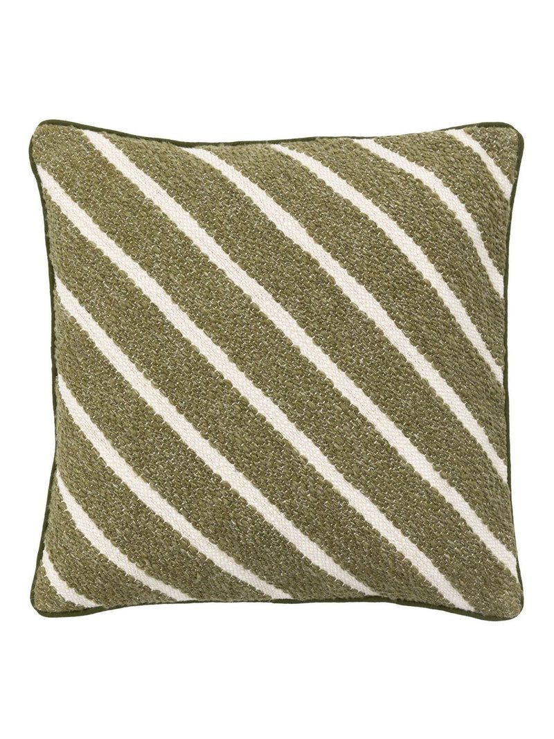 Gallery Home green Freya stripe woven cushion 45cm, UK version