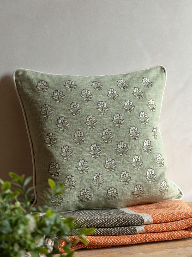 Gallery Home Norley embroidered floral cushion, imported from the UK