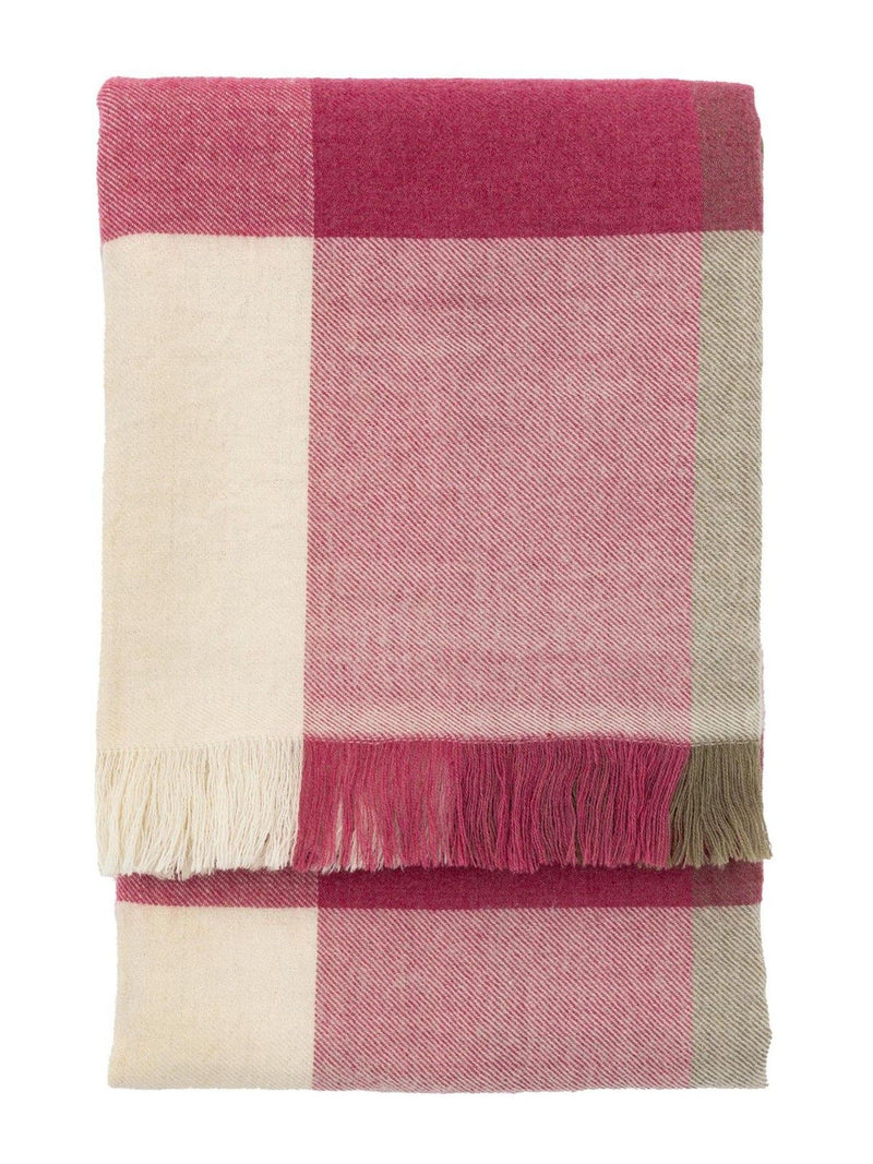 Gallery Home Red Hatherley check throw cranberry olive, UK version