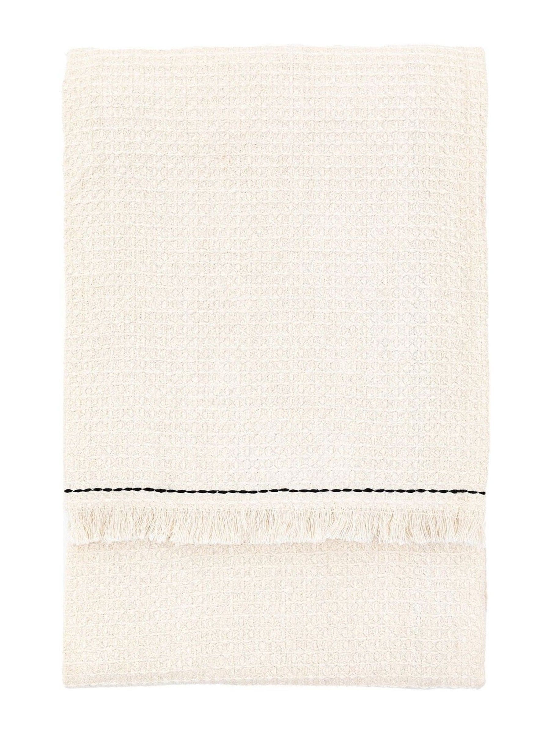 Gallery Home Cream Mira Border Waffle Throw, UK version