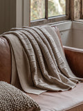 Gallery Home taupe knit throw, imported from the UK