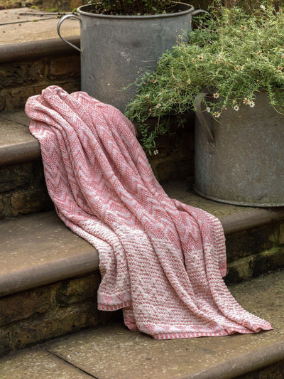 Next Gallery Home Orange Lumi Knitted Herringbone Throw- Buy online at McGrocer